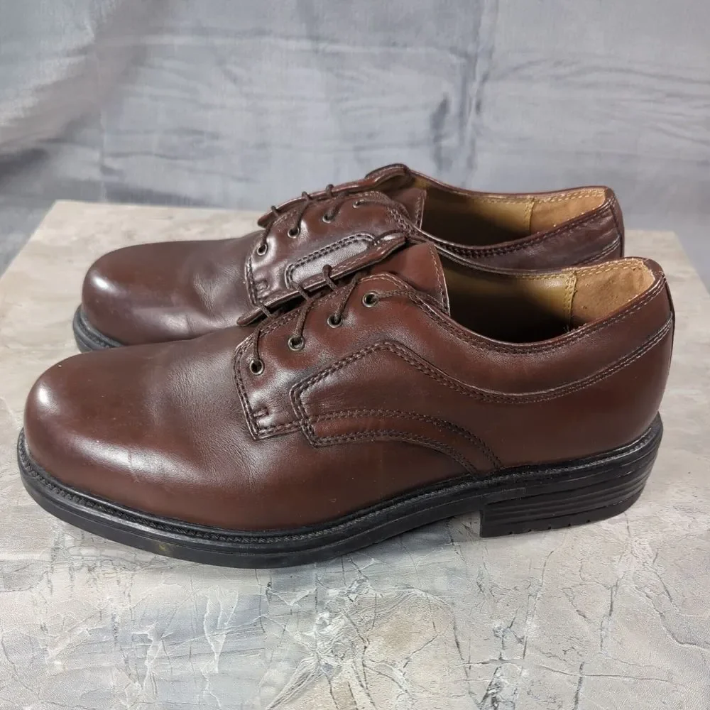 Nunn Bush Mens Size‎ 9 M Brown Leather Plain Toe Upper Oxford Lace Up 81105-51